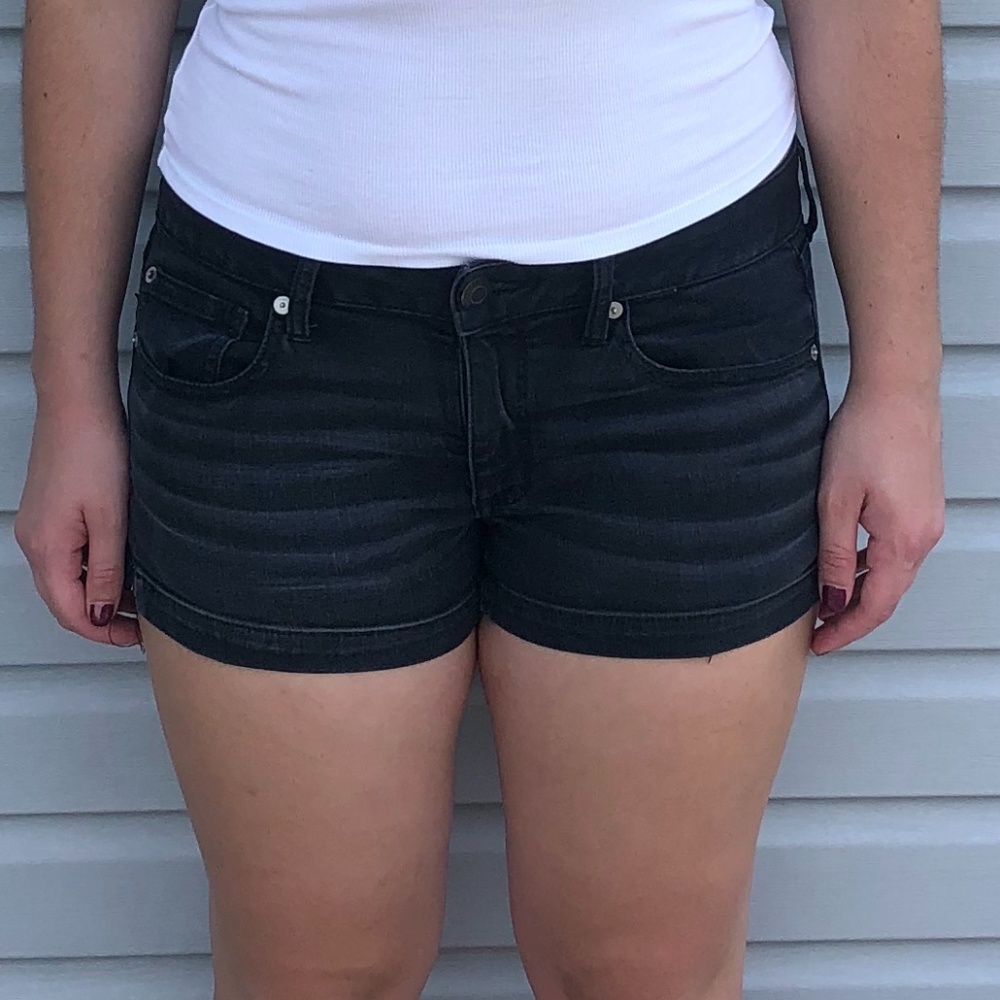 Black Denim Shorts